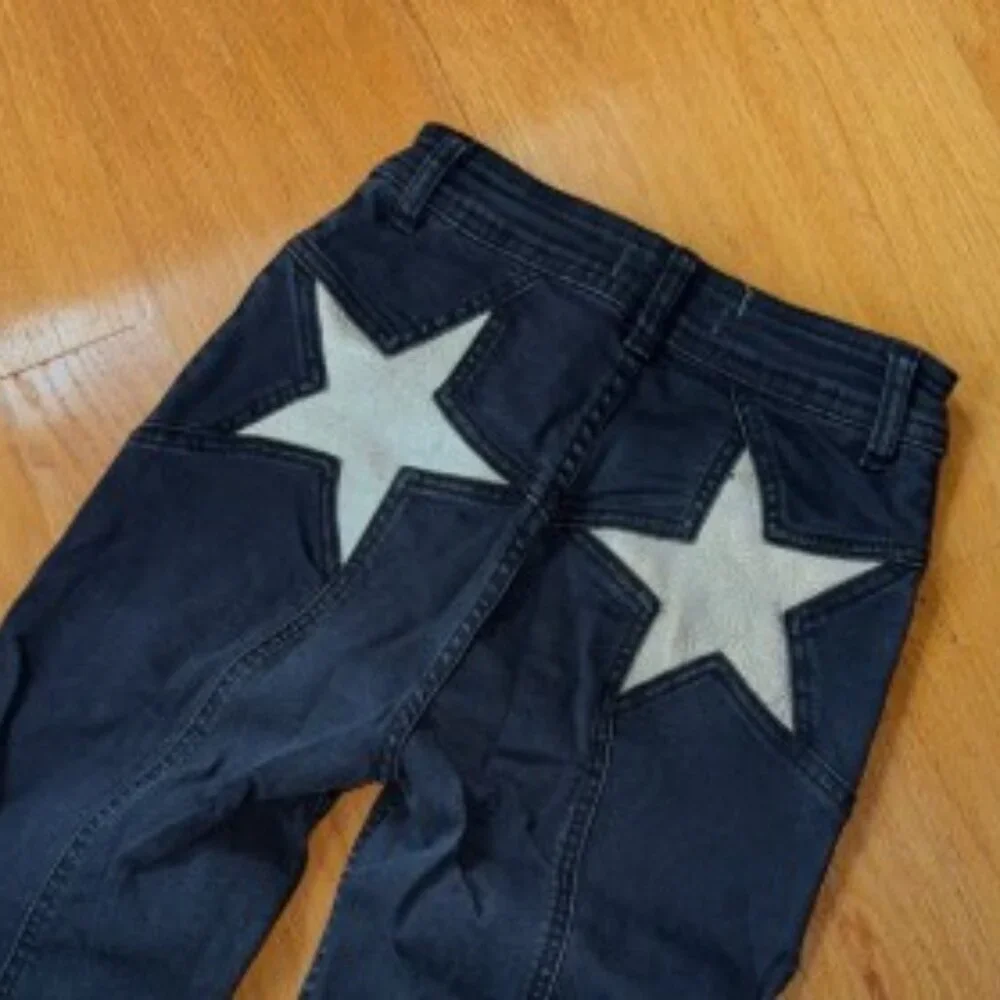 Free People Firecracker Flare Black Star Jeans High Rise Size 25 - Picture 8 of 8